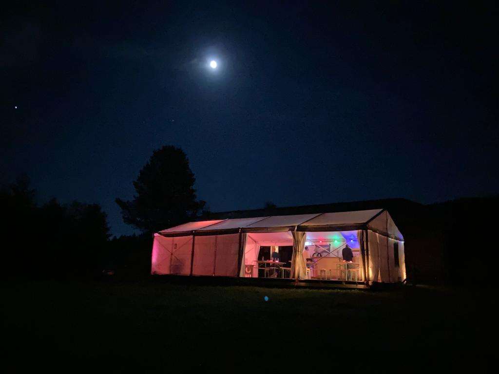 Whether for a morning coffee or a nightcap, people met at the festival center.