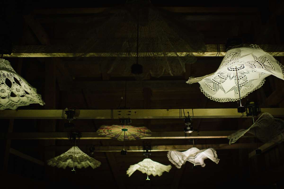 Dancing patterns: Mariska de Groot drew on traditional Eastern Swiss textile crafts in her sound installation.
