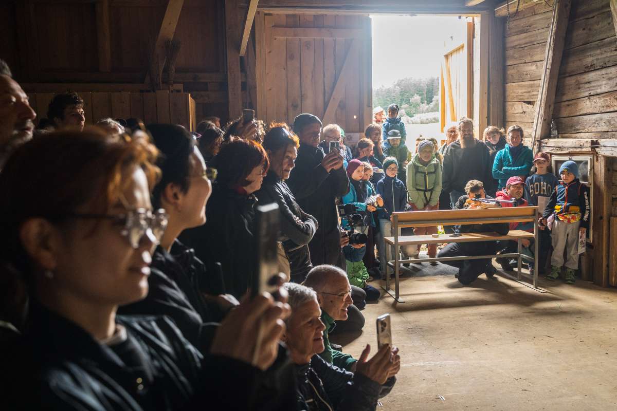 Crowd-puller: Every day at 12 noon, a marksman shot at (and hit) a flower in Olaf Nicolai's installation.